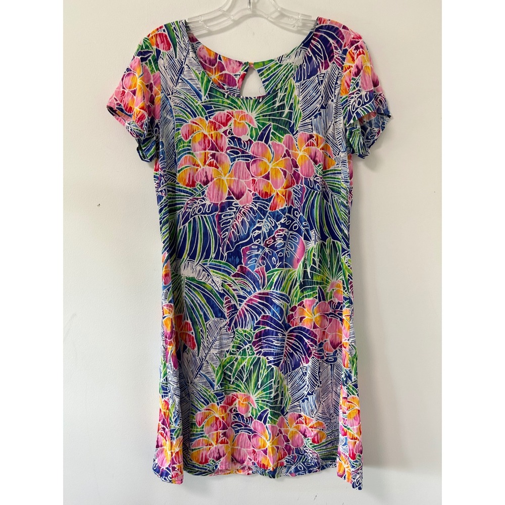 Jams World Hula Moon Palmeria Dress Womens Small Multicolor Tropical Boho